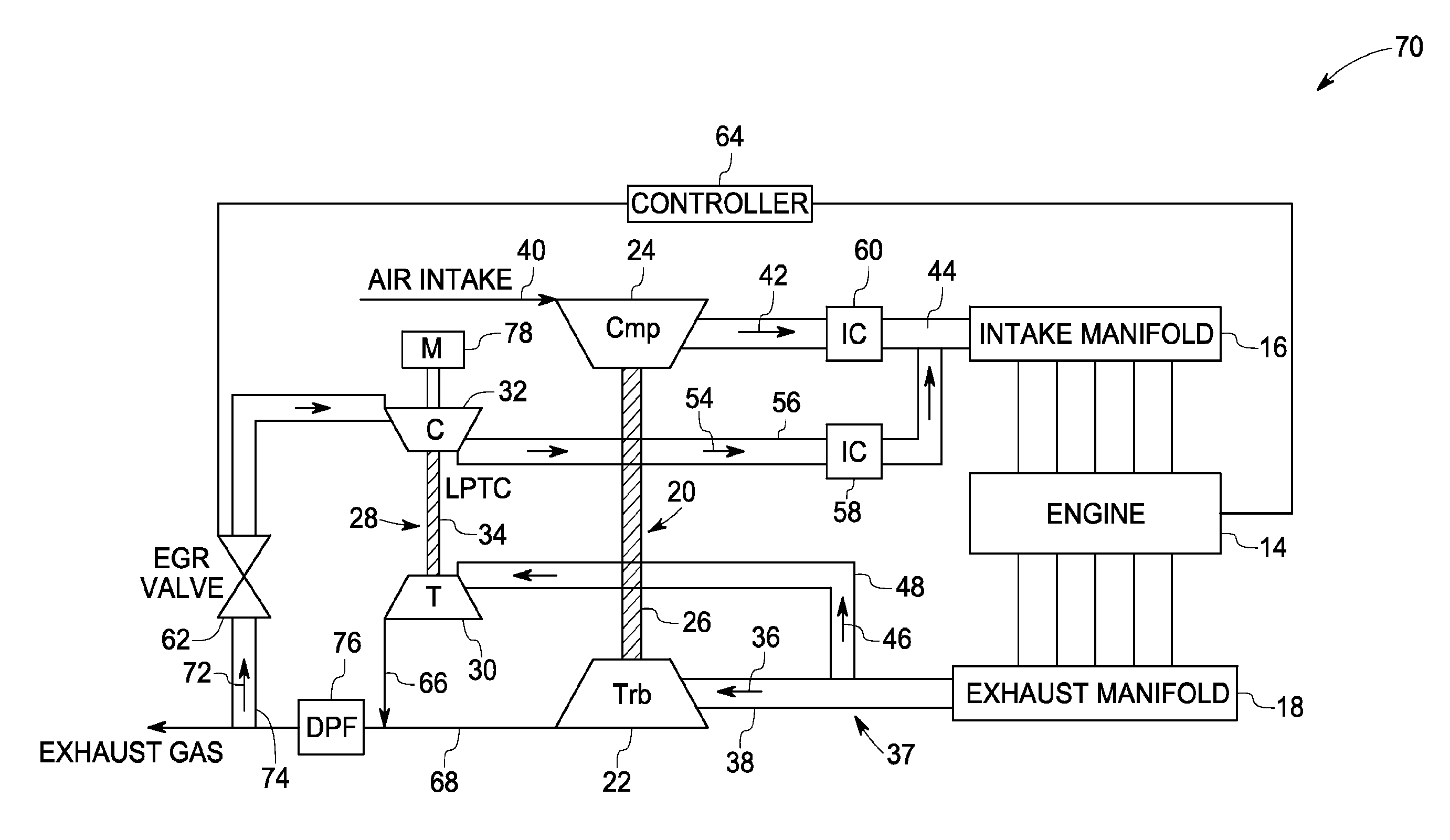 Turbocharged engine system and method of operation