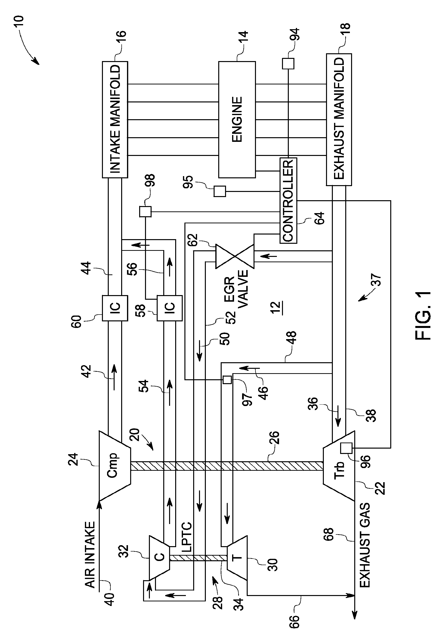 Turbocharged engine system and method of operation