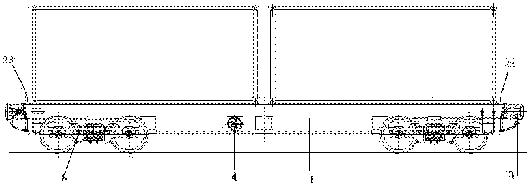 Multipurpose broad-gauge container platform wagon