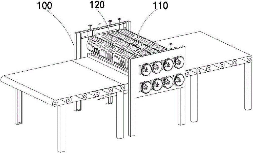 Composite material processing device and process and composite board