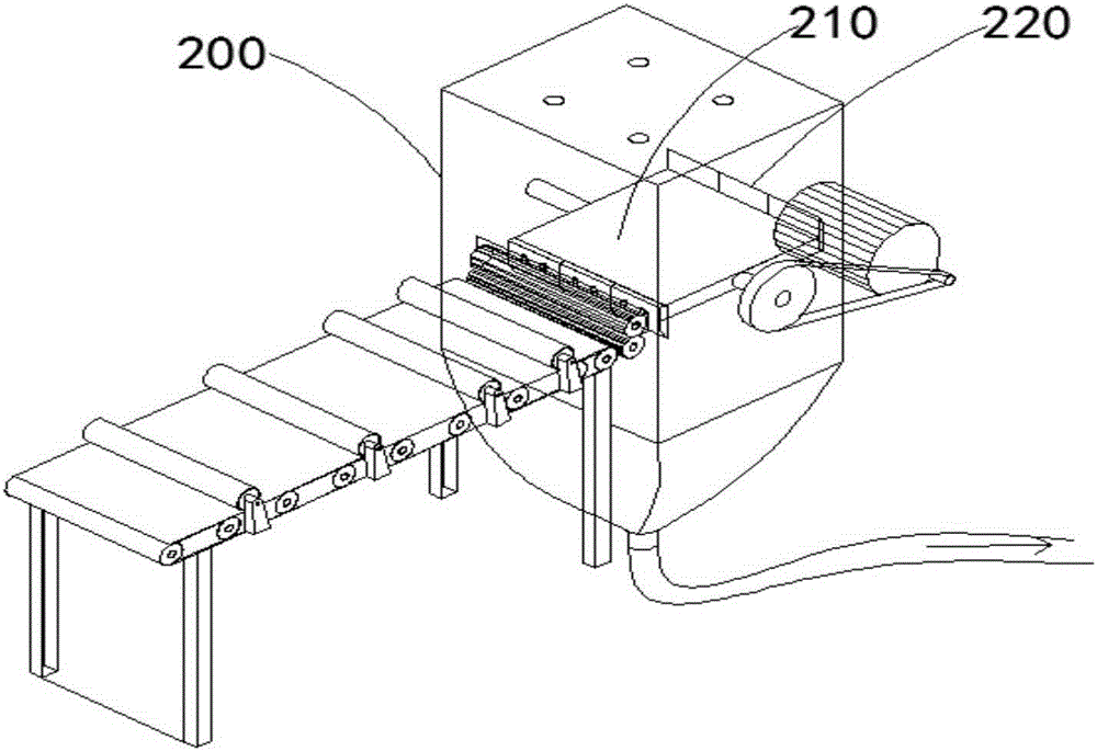 Composite material processing device and process and composite board