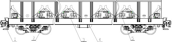 Railway transportation truck special for coiled steel and powdery goods