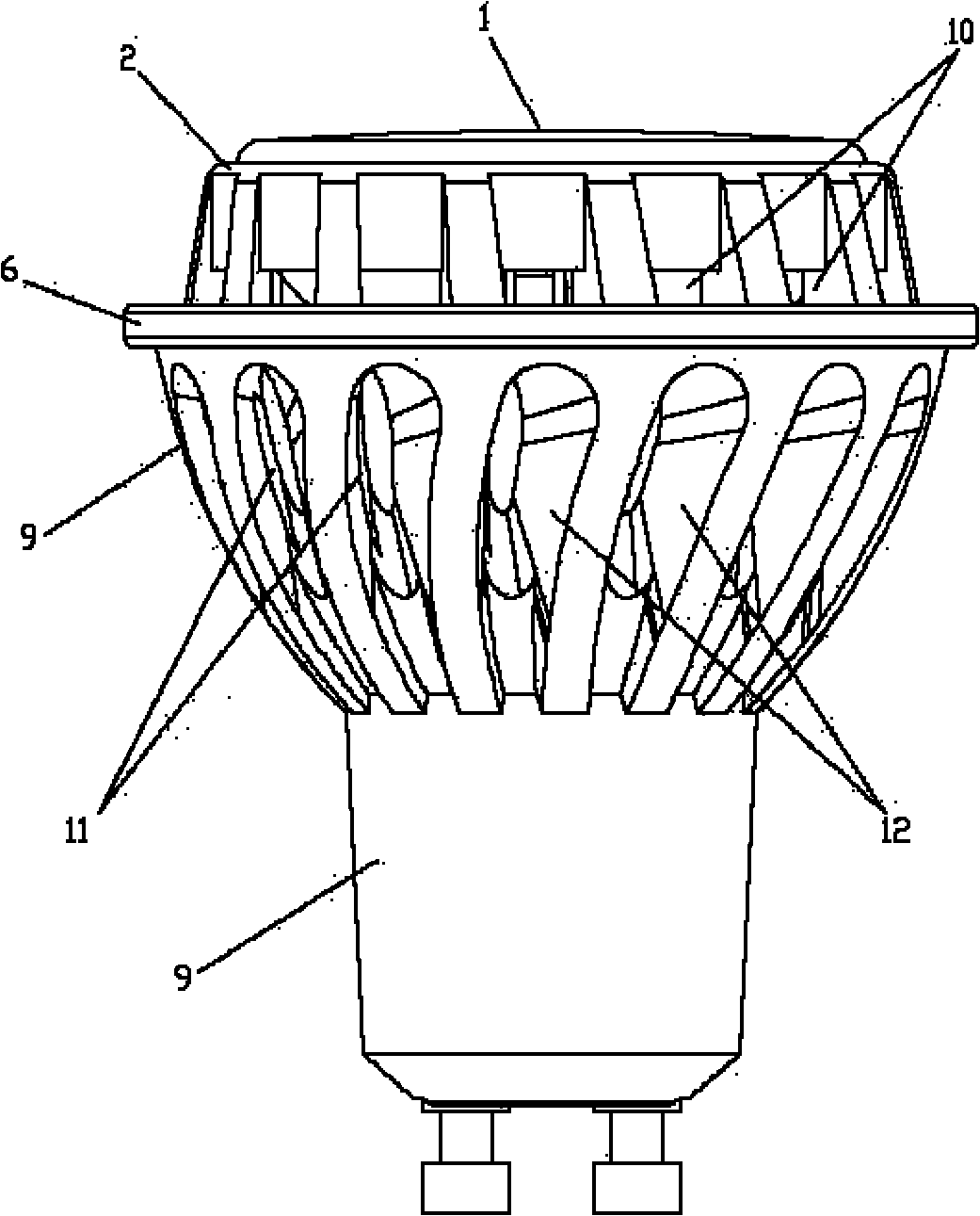 LED bulb with fan and lamp