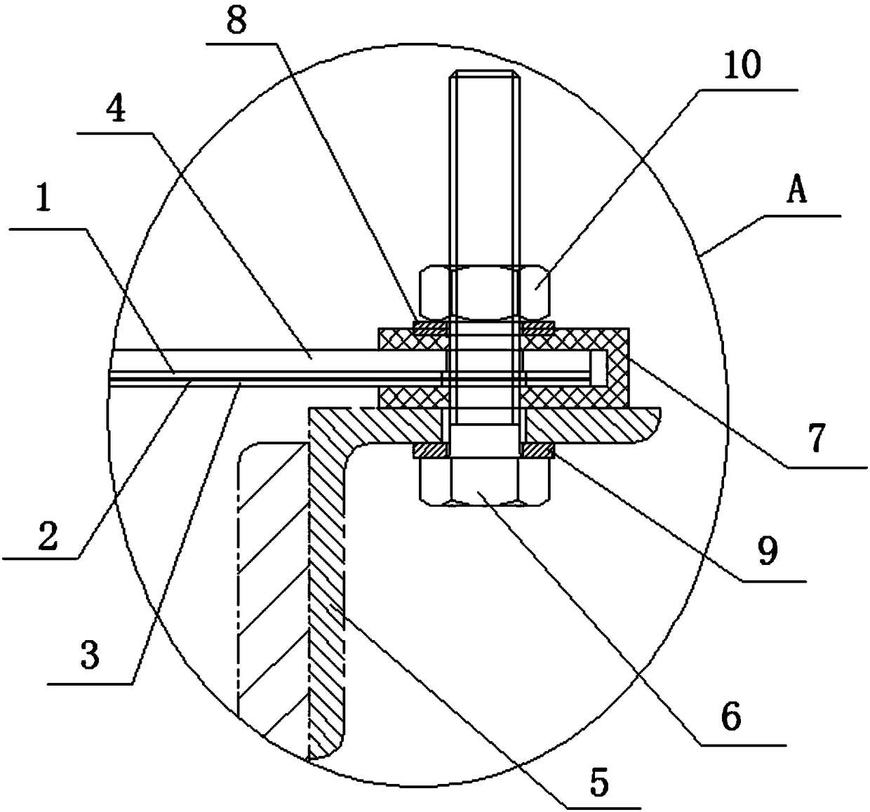 Primary sealing device of compression plate type lightning protection oil storage tank