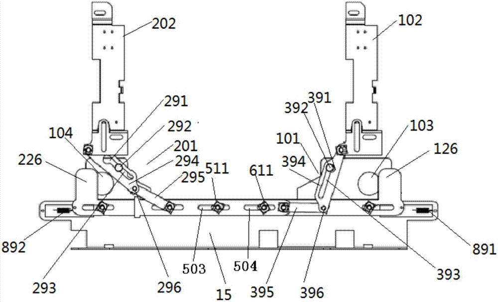 Mechanical interlocking device for power supply of load switch cabinet with dual power supply for ring network cabinet