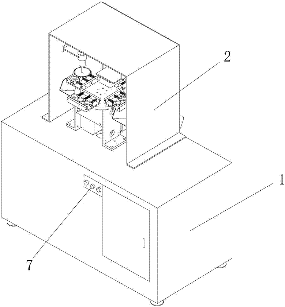 Multi-stage processing, coring and peeling machine with flexible feeding mechanism