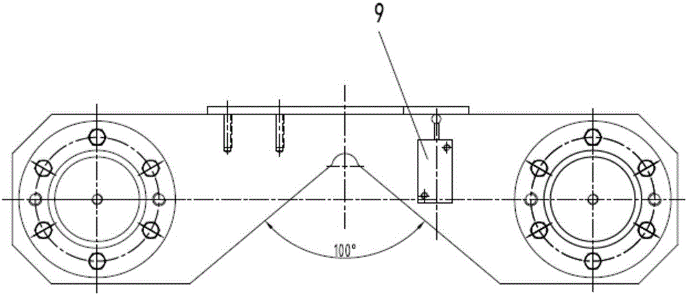 V-shaped safety connecting-rod mechanism for water guiding mechanism of through-flow turbine