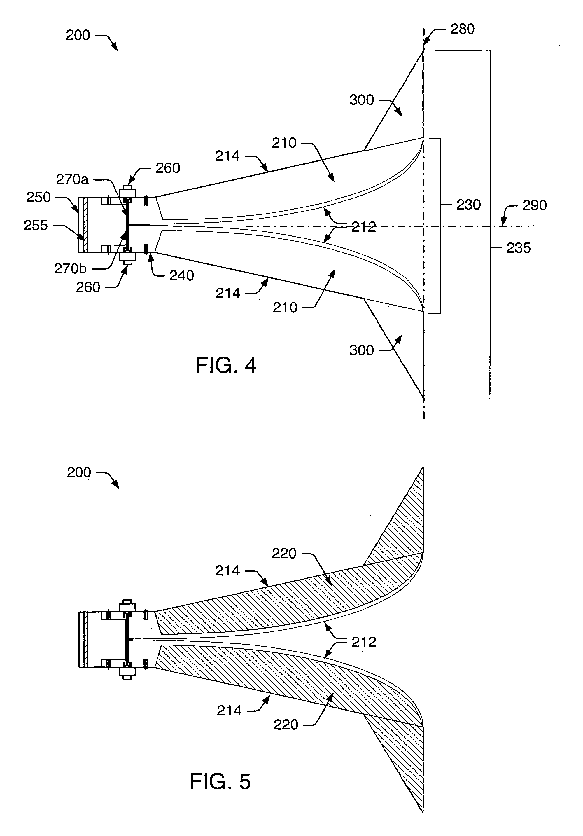 Dual- and quad-ridged horn antenna with improved antenna pattern characteristics