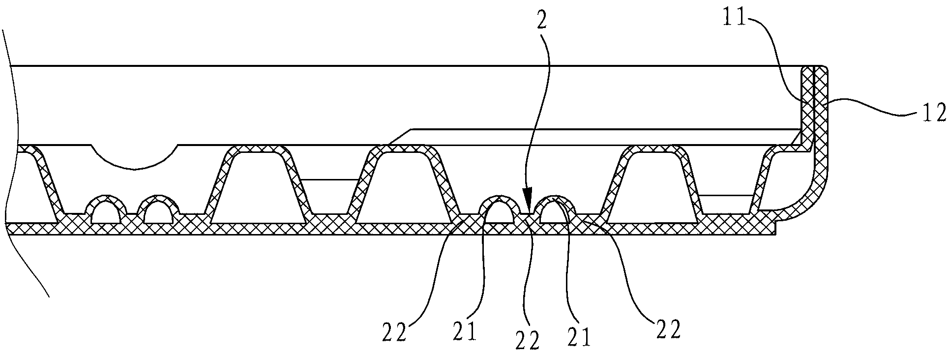 Blow molding panel and folding table applying same