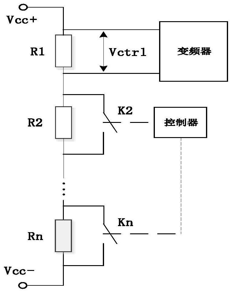 Auxiliary converter fan speed regulation control circuit and method