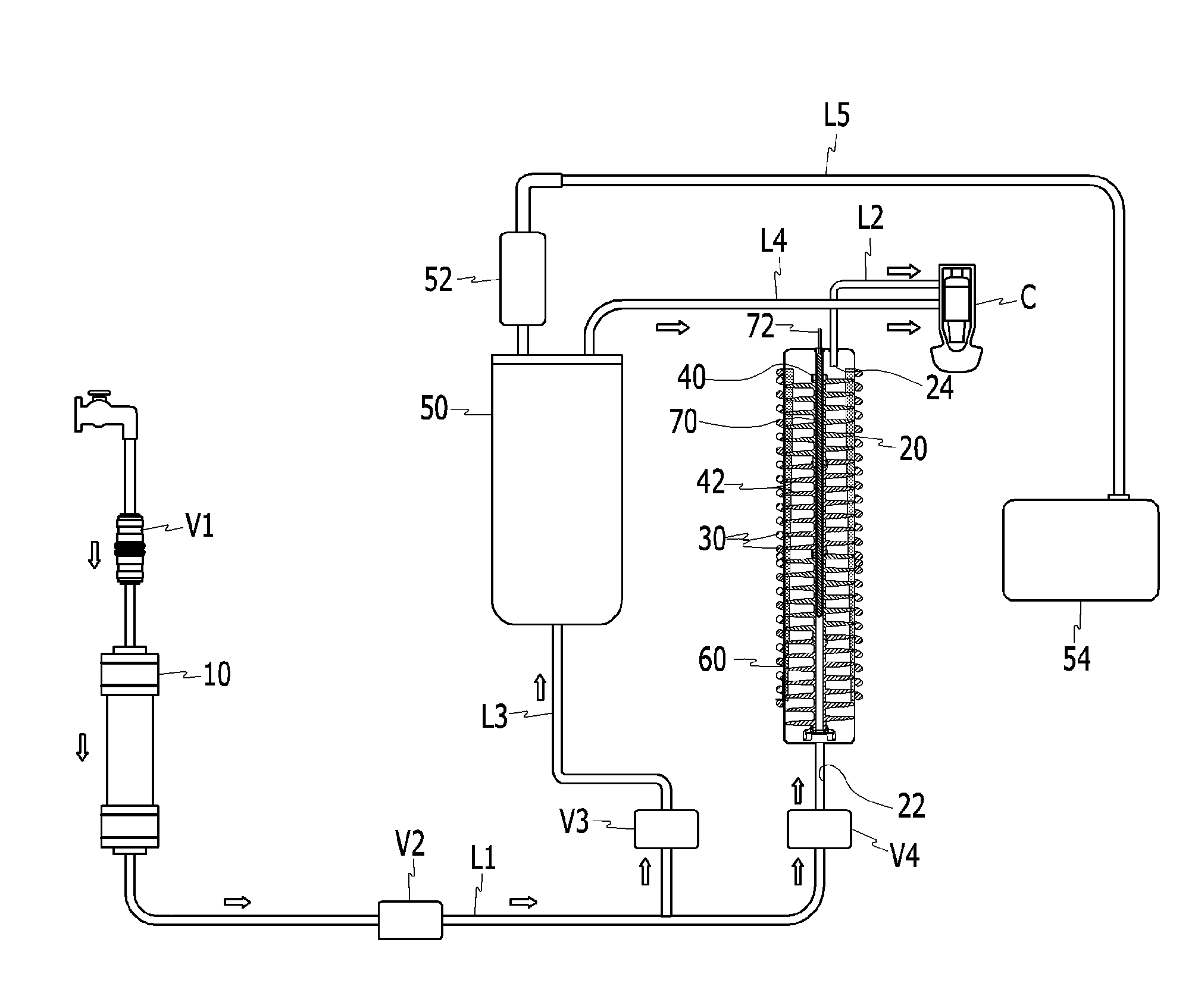 Beverage cooling device and beverage supplying system using cooling device