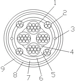 Cable with metal hoses for coal