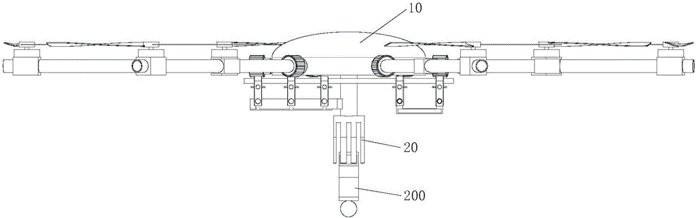 Line dropping operation device used for double-head tackle and processing method for foreign matters on lead