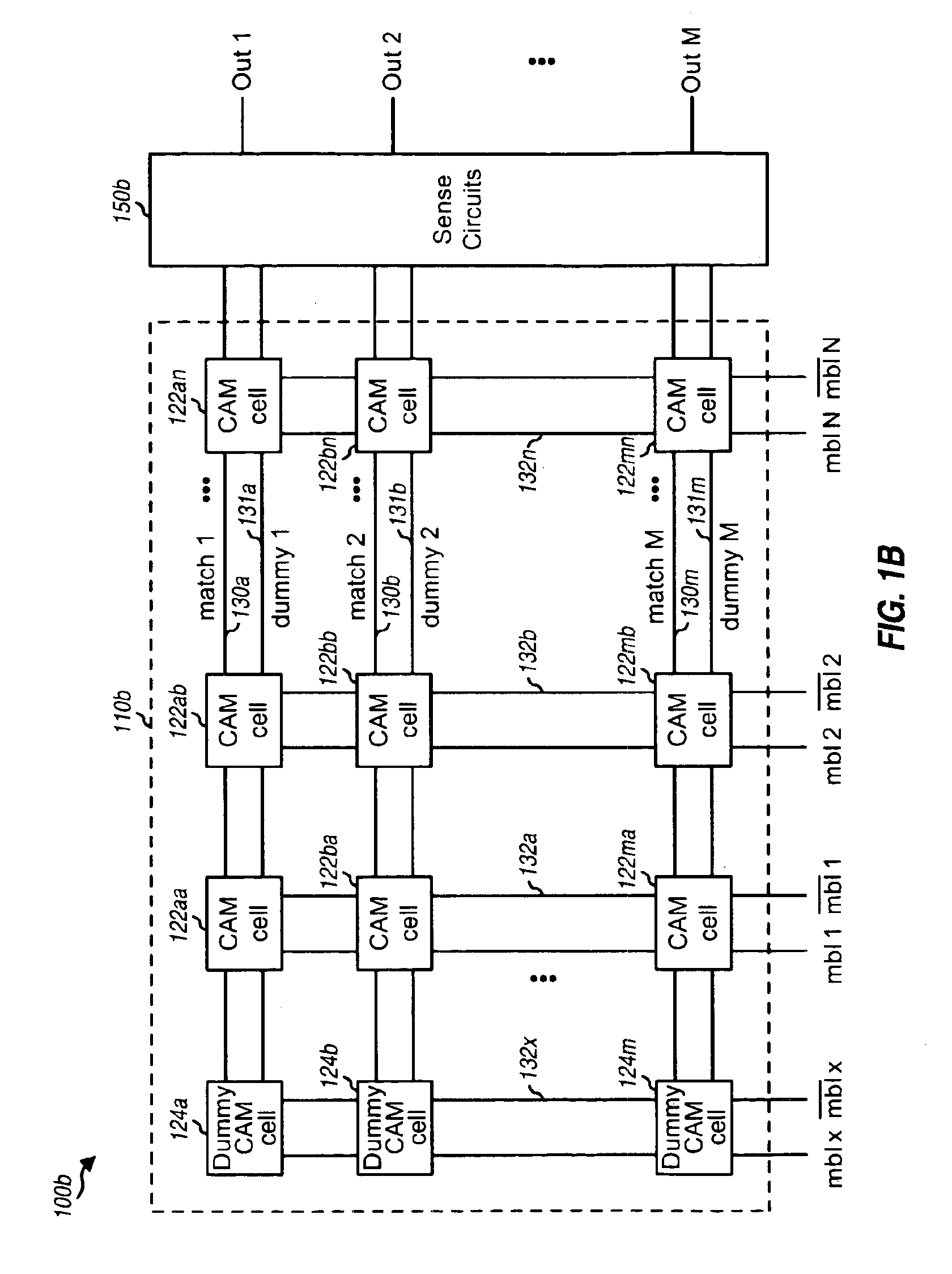 CAM cells and differential sense circuits for content addressable memory (CAM)