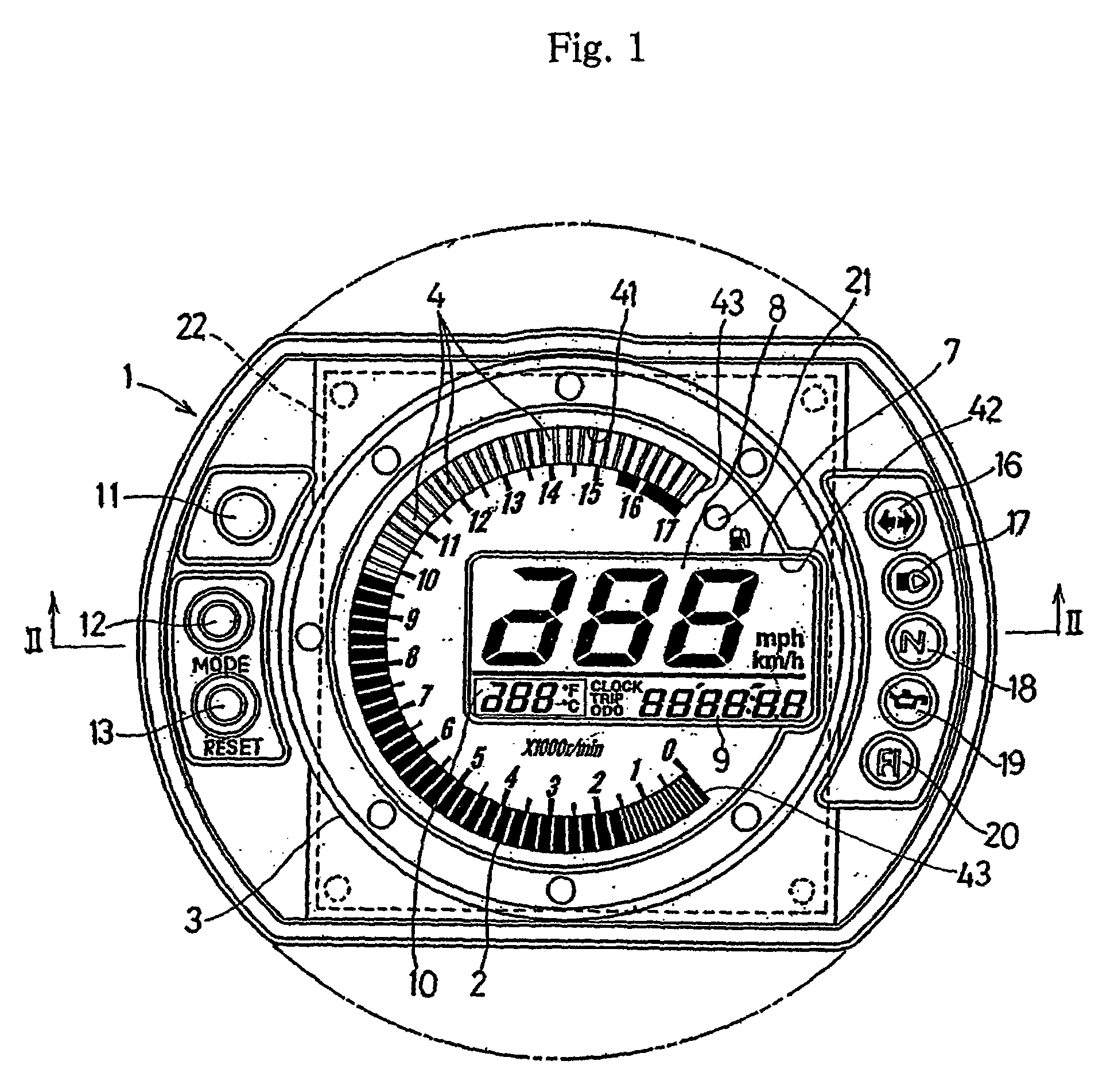 Combination indicator assembly in vehicle instrument panel