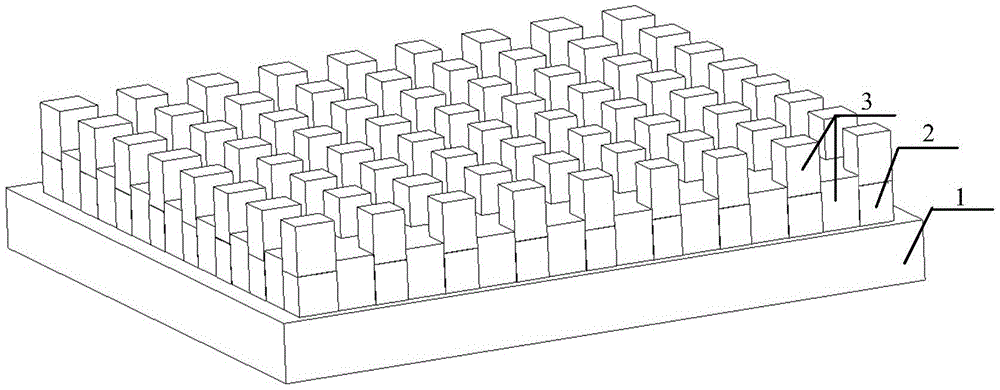 Three-dimensional nanometer pitch sample plate and preparation method thereof