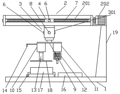 Top plate mounting device for rectangular shell