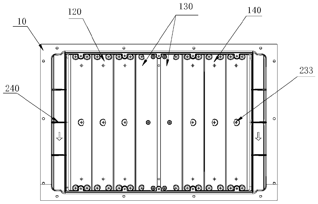 Fluid guide frame assembly used on transportation tool dust removal device