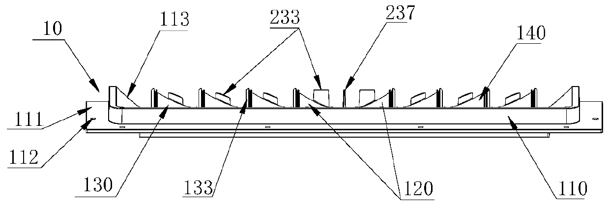 Fluid guide frame assembly used on transportation tool dust removal device