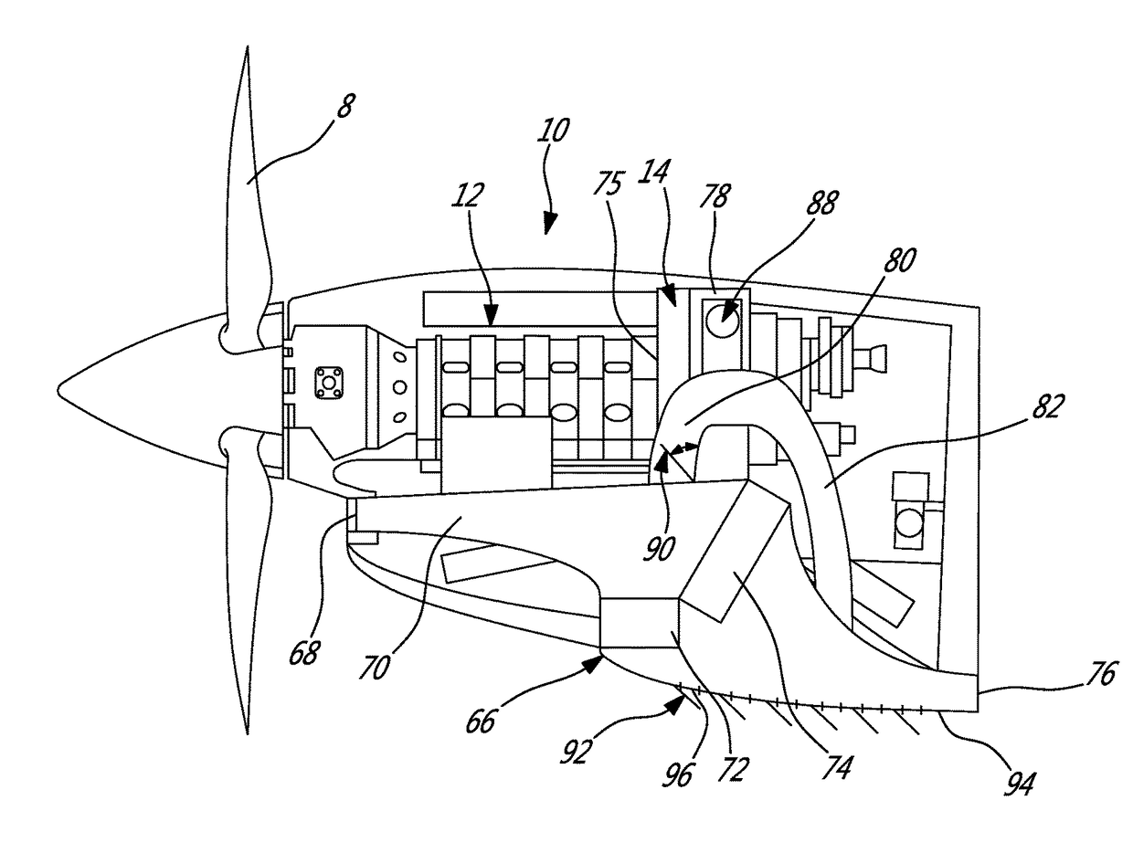 Compound engine assembly with common inlet