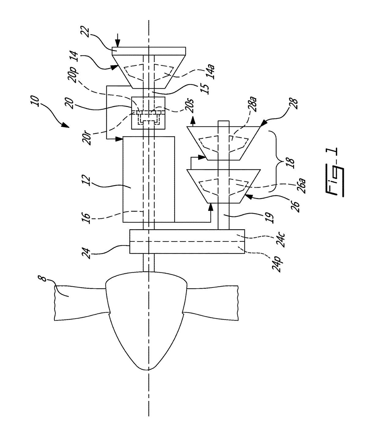 Compound engine assembly with common inlet