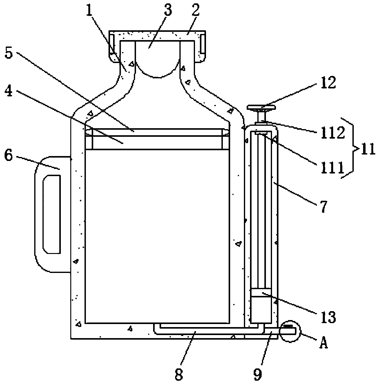 Extrusion type bulky food storage tank