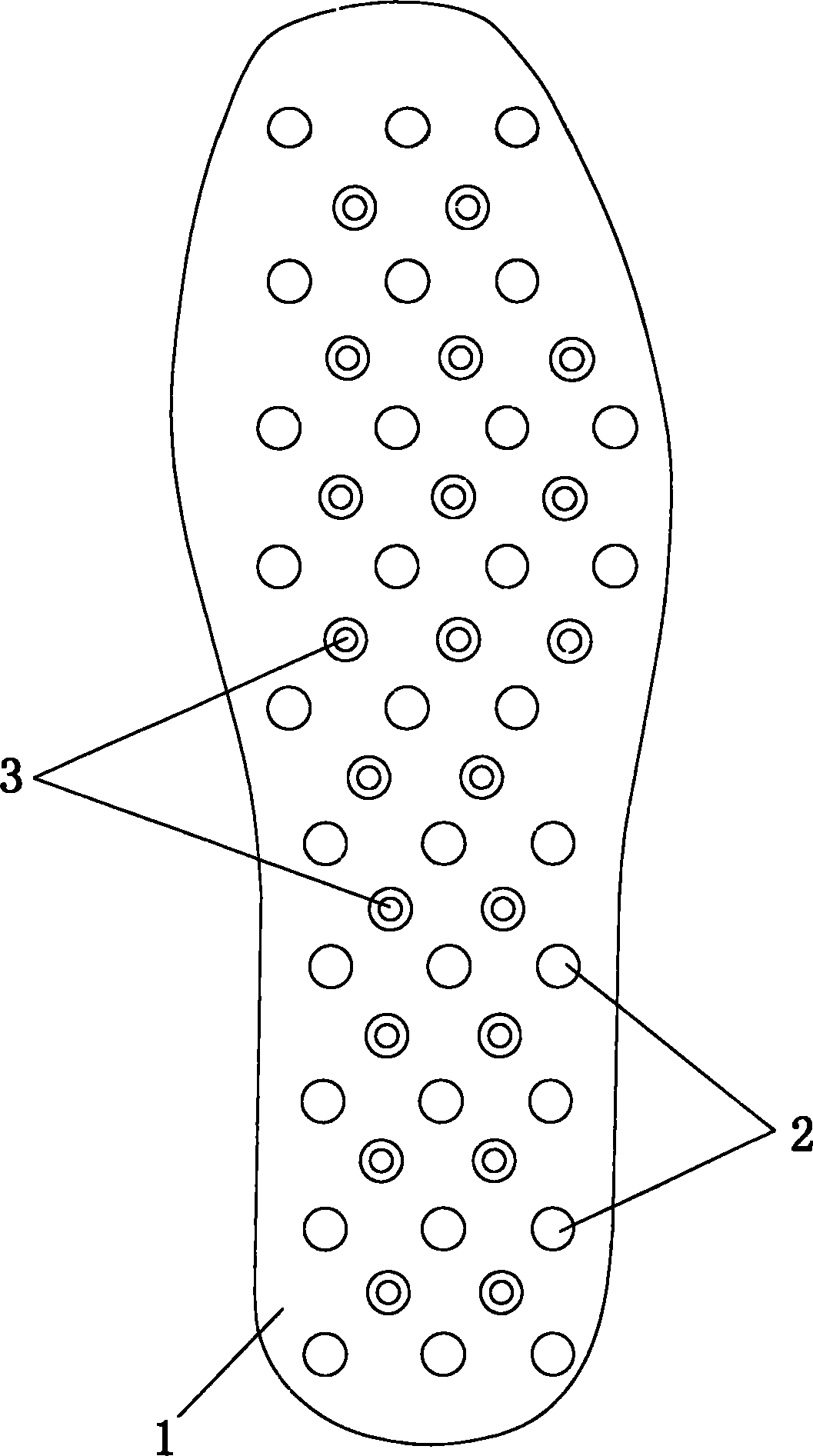 Massage ventilated height-increasing insole