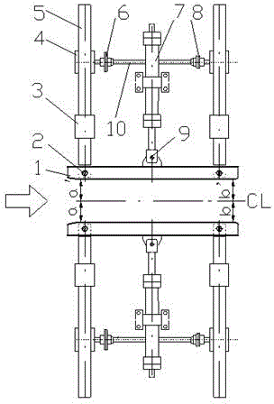 Adjusting device for horn mouth of side guide plate of hot rolling coiler and adjusting method thereof