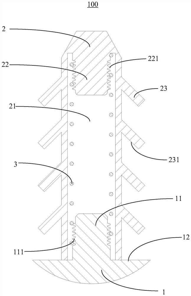 Fastening connection structure and ceiling installation structure