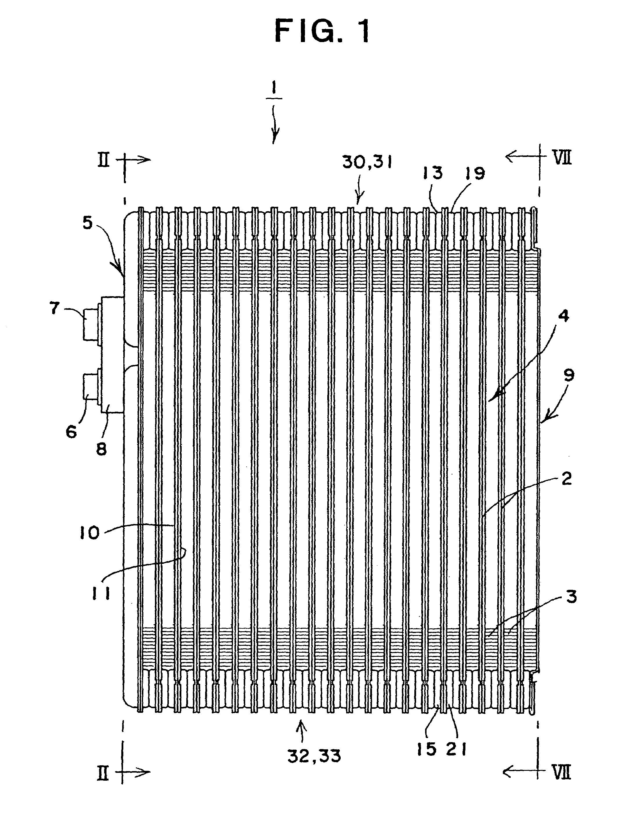 Stacking-type, multi-flow, heat exchanger