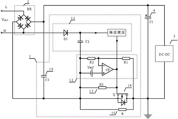 Novel power-on surge current suppression circuit