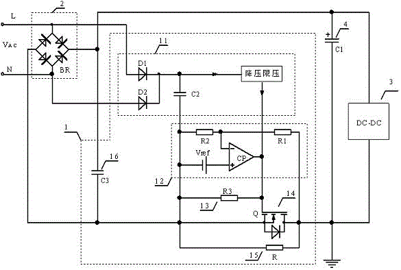 Novel power-on surge current suppression circuit