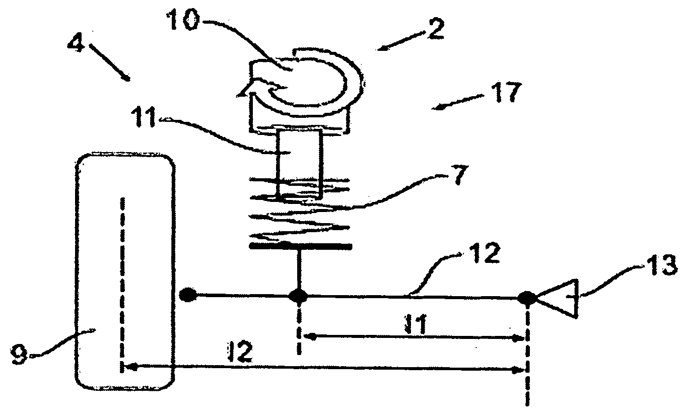 Active electromechanical suspension system for a chassis of a motor vehicle