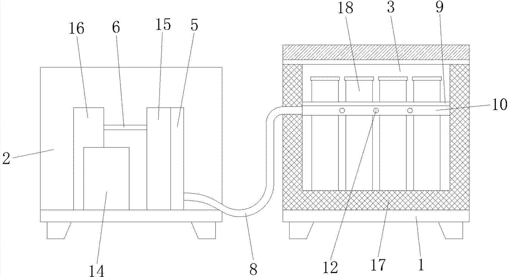 Split type freezing and thawing testing machine