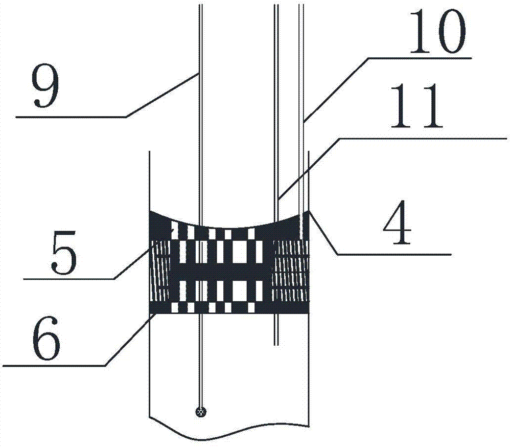 Measuring method for water-containing coal and rock down drill hole gas pressure observation system