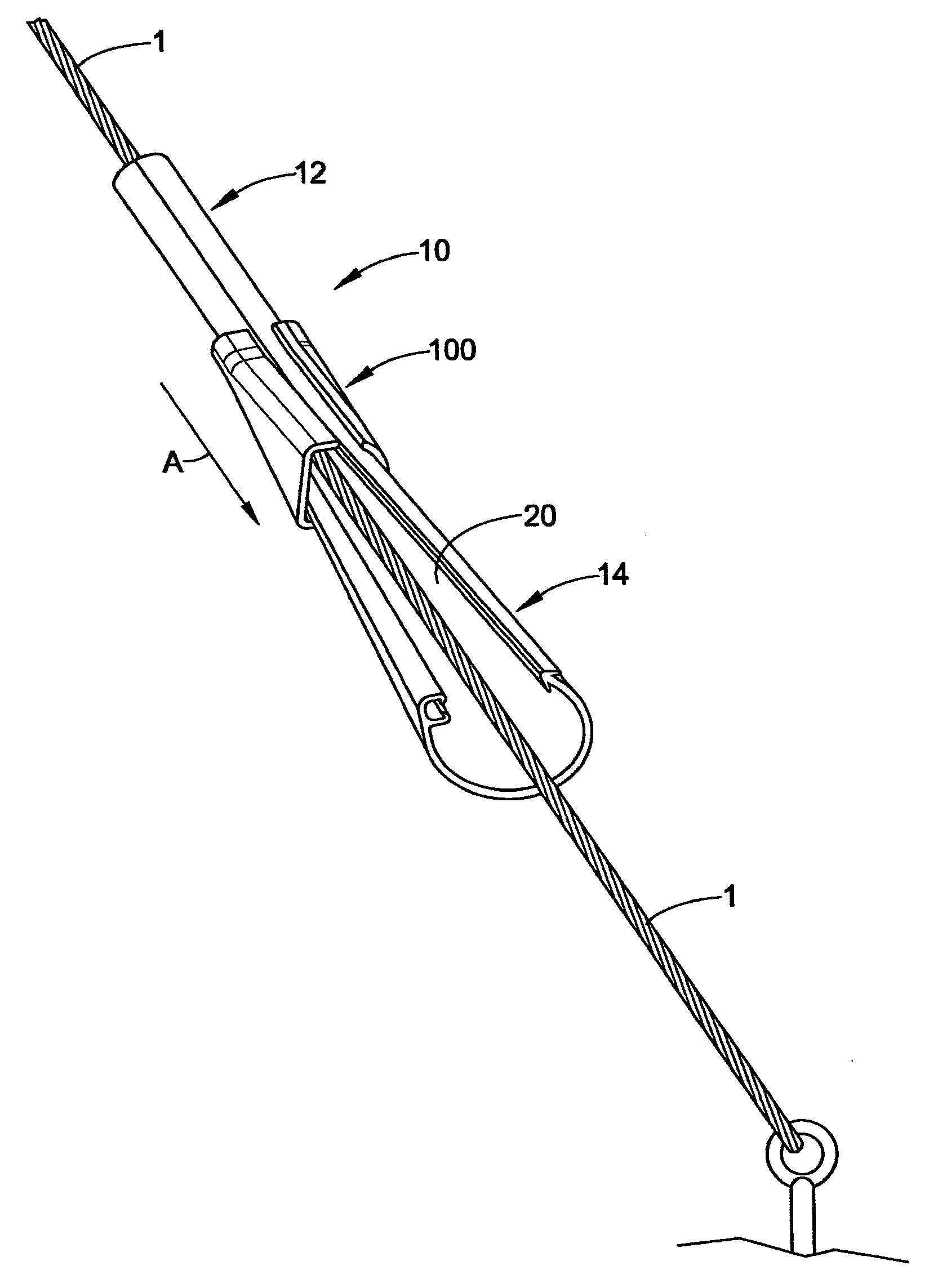 Plastic guy wire marker apparatus, bulk guy marker material, bulk guy marker dispenser system, and tool for installing a guy marker