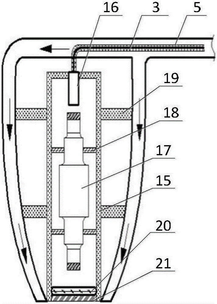 Optical-fiber endoscopic coal combustion ultralow emission fly ash concentration measuring device