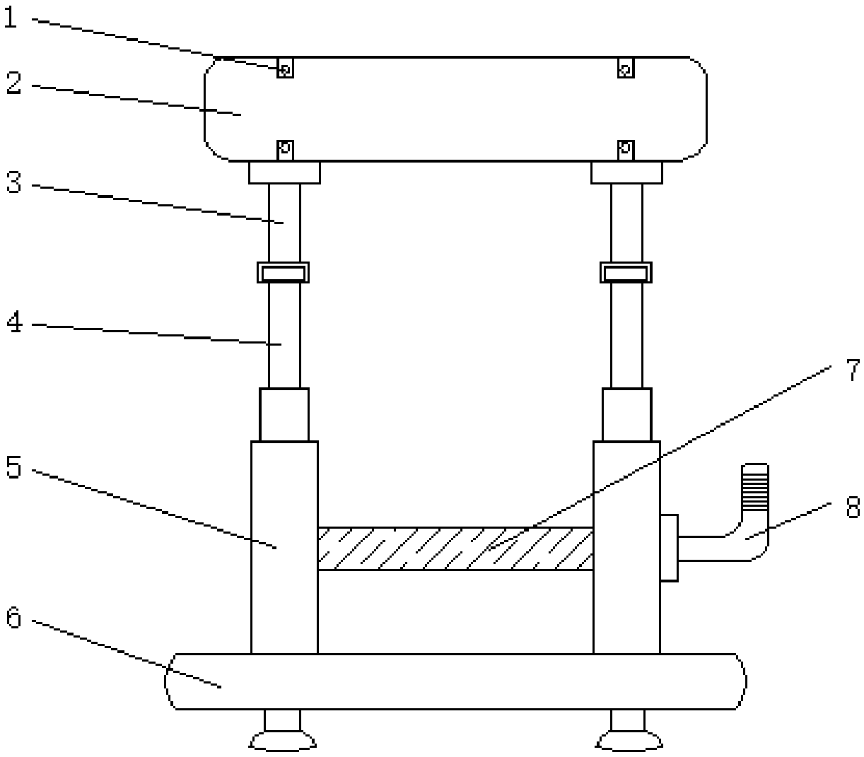 Environment-friendly equipment adjusting rack