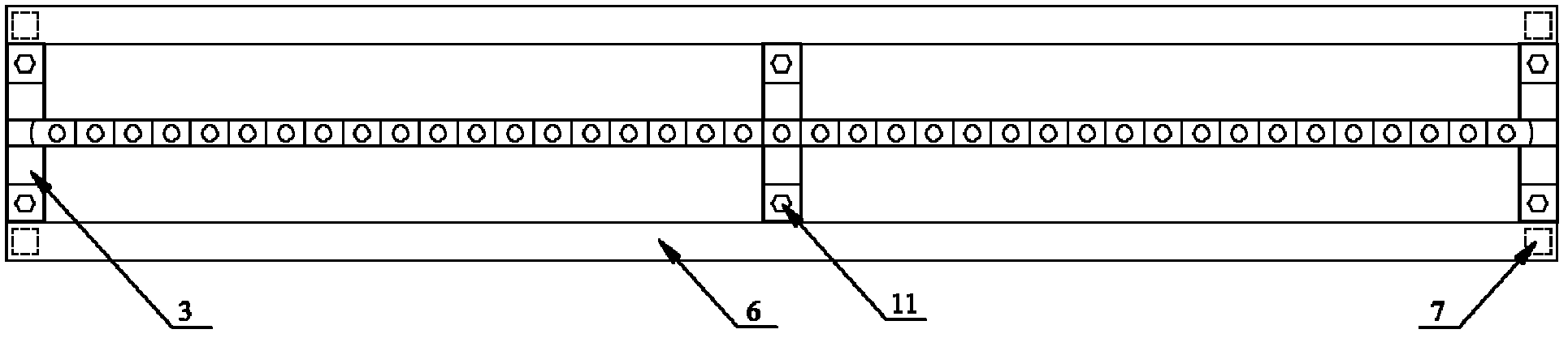 Integrated measuring device for flow density distribution of large-size spraying field