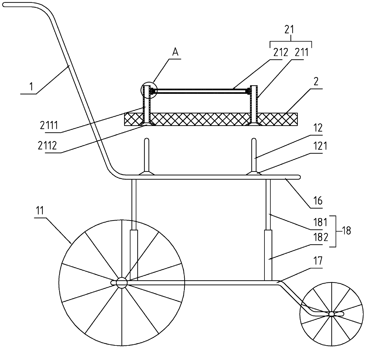 A wheelchair provided with a buffer device