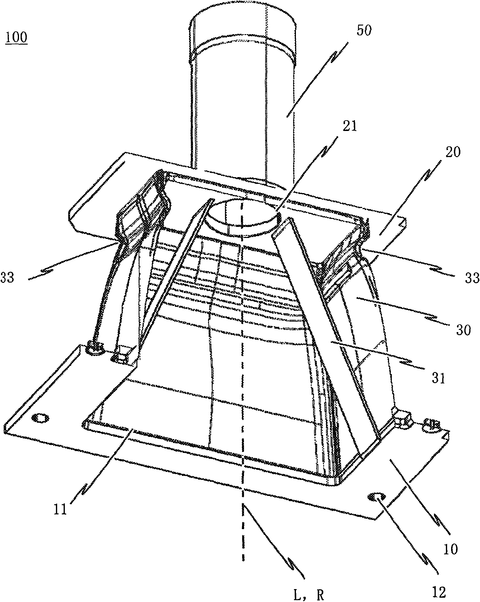 Energy absorption device for multi-section vehicles