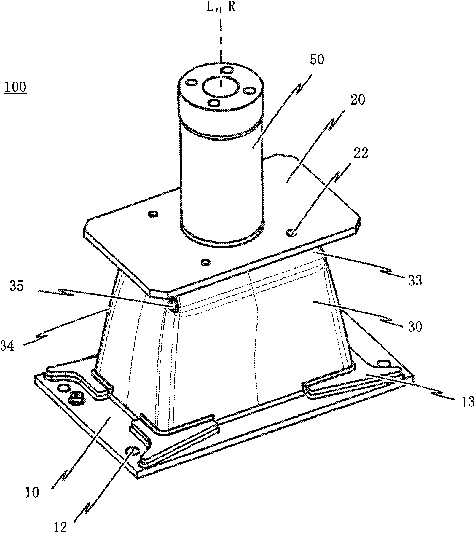 Energy absorption device for multi-section vehicles