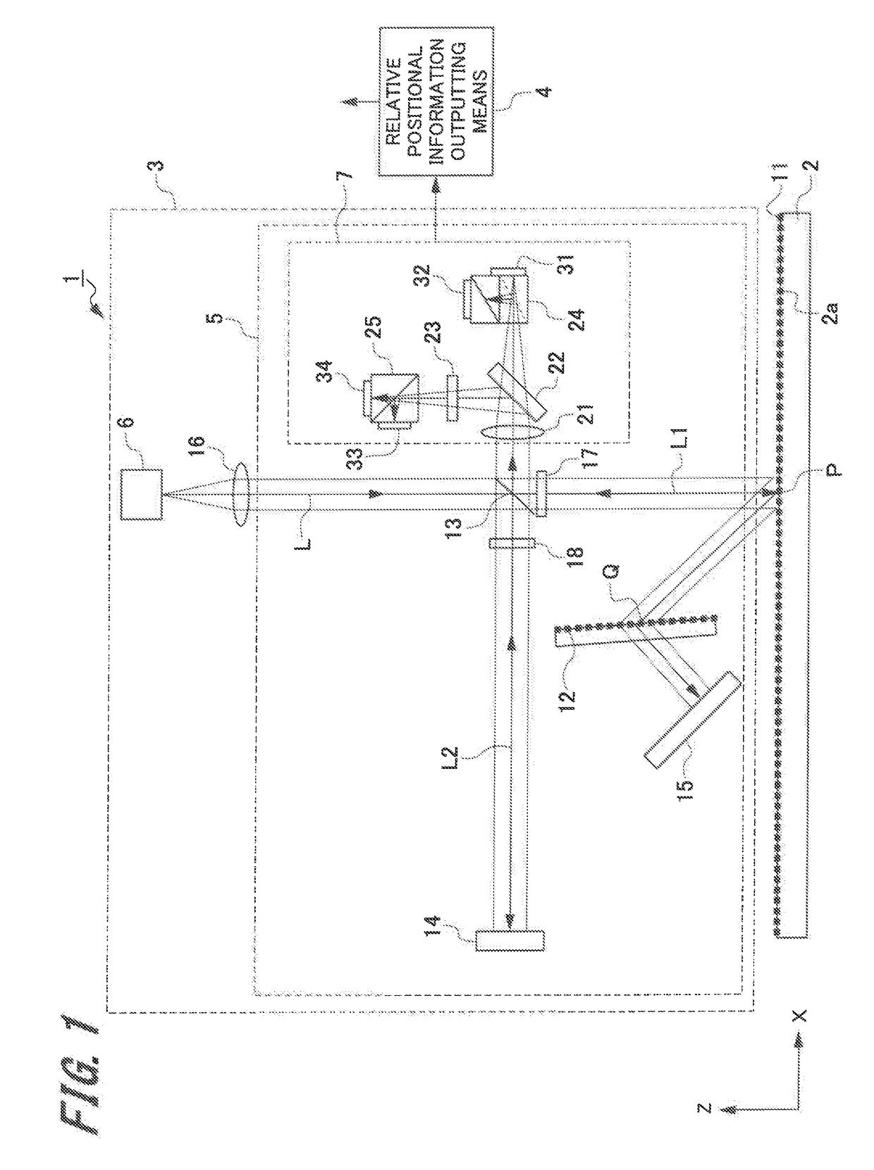 Displacement detecting device