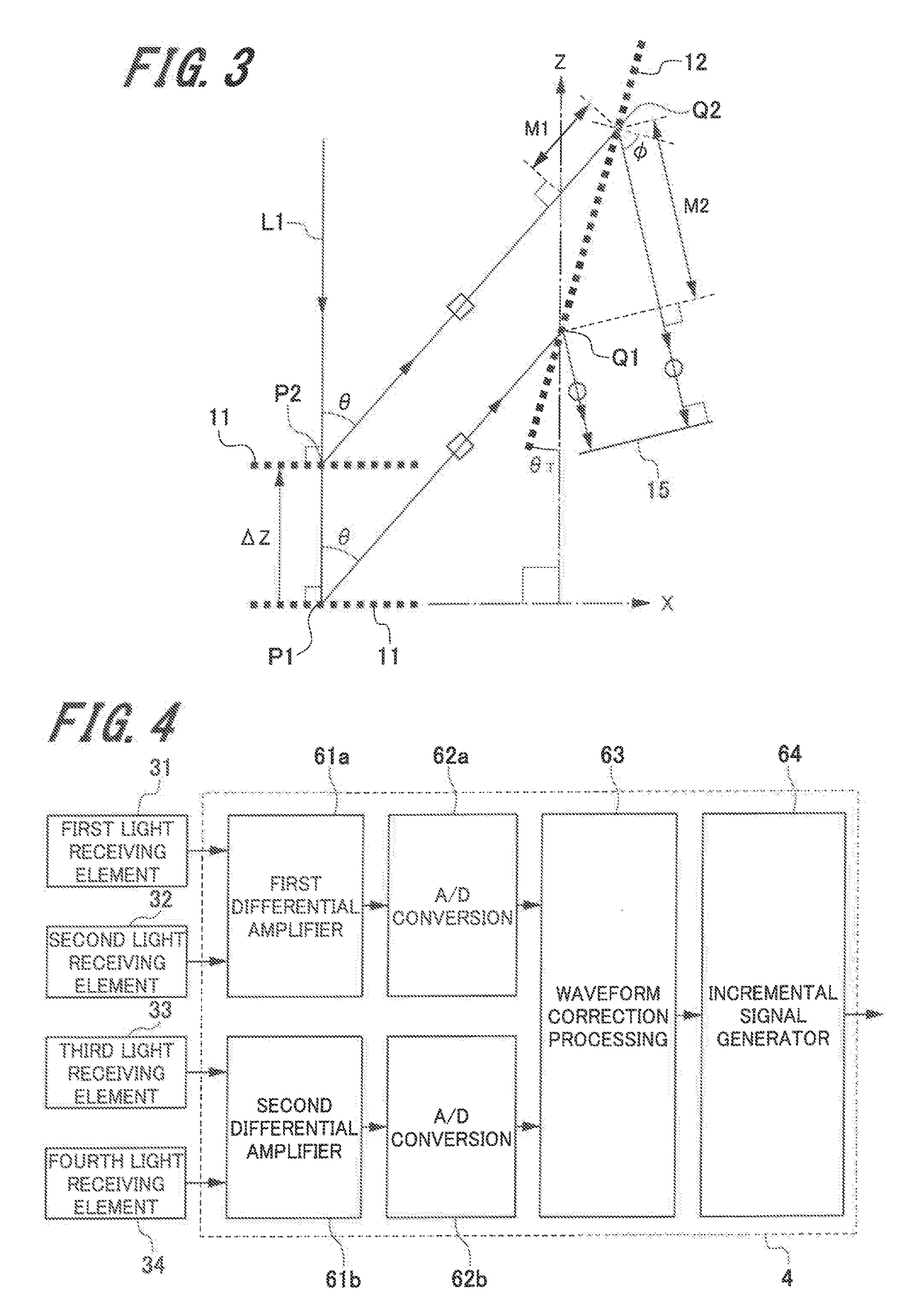 Displacement detecting device