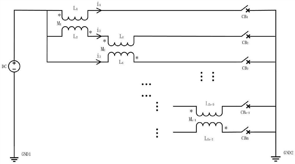 Switch parallel dynamic current sharing circuit based on negative coupling mutual inductors