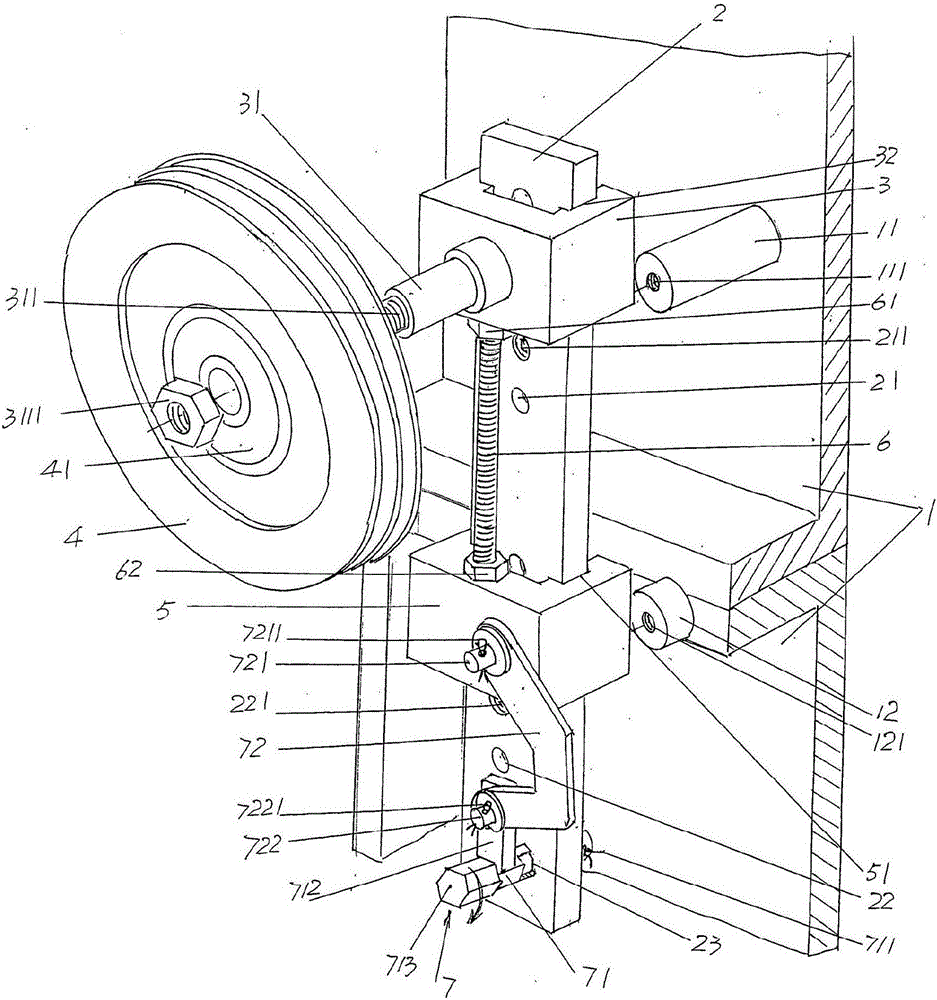 Transmission belt tensioning device of carding machine