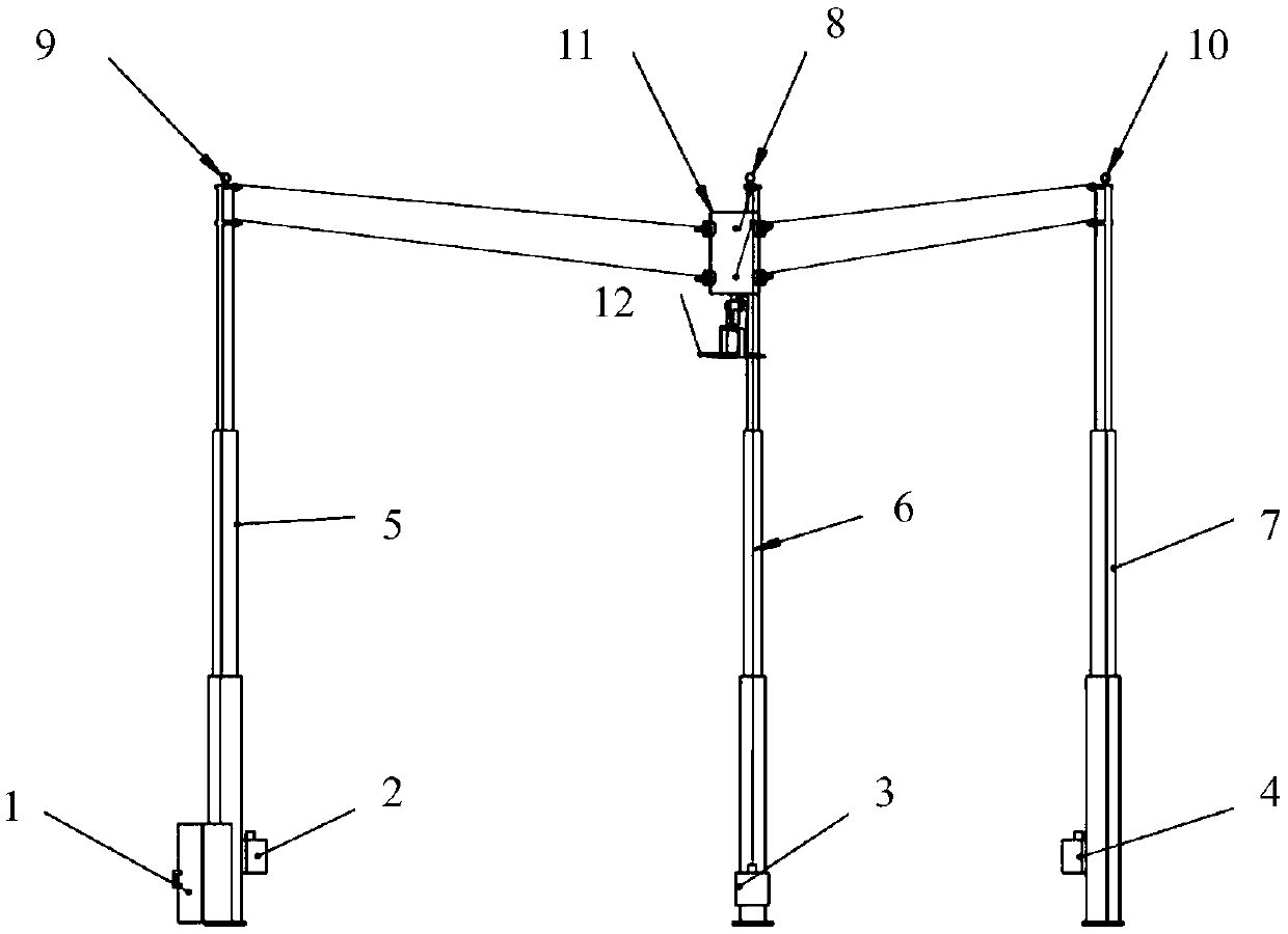 Horizontally-movable and vertical lifting type high-throughput measuring system and horizontally-movable and vertical lifting type high-throughput measuring method for plant phenotypes