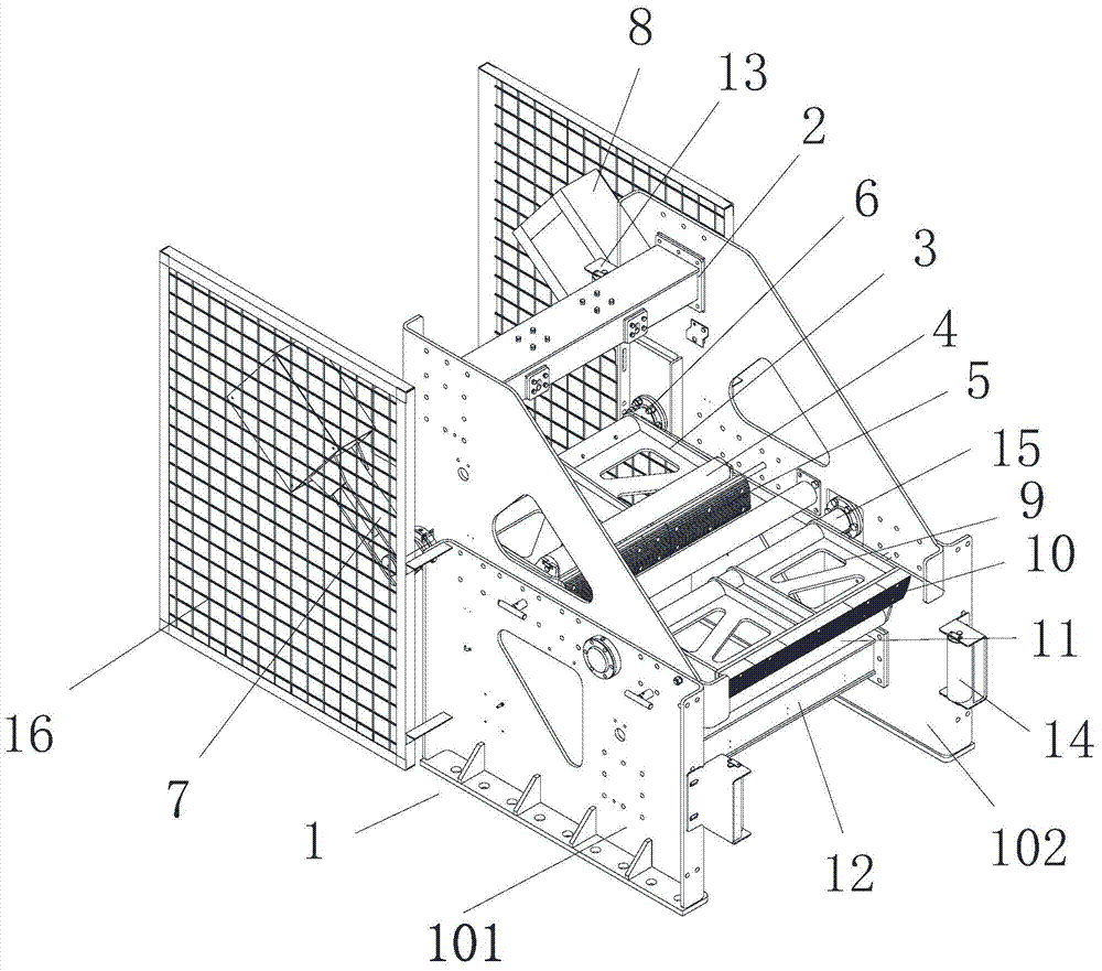 Belt breakage protection device with speed reducing function