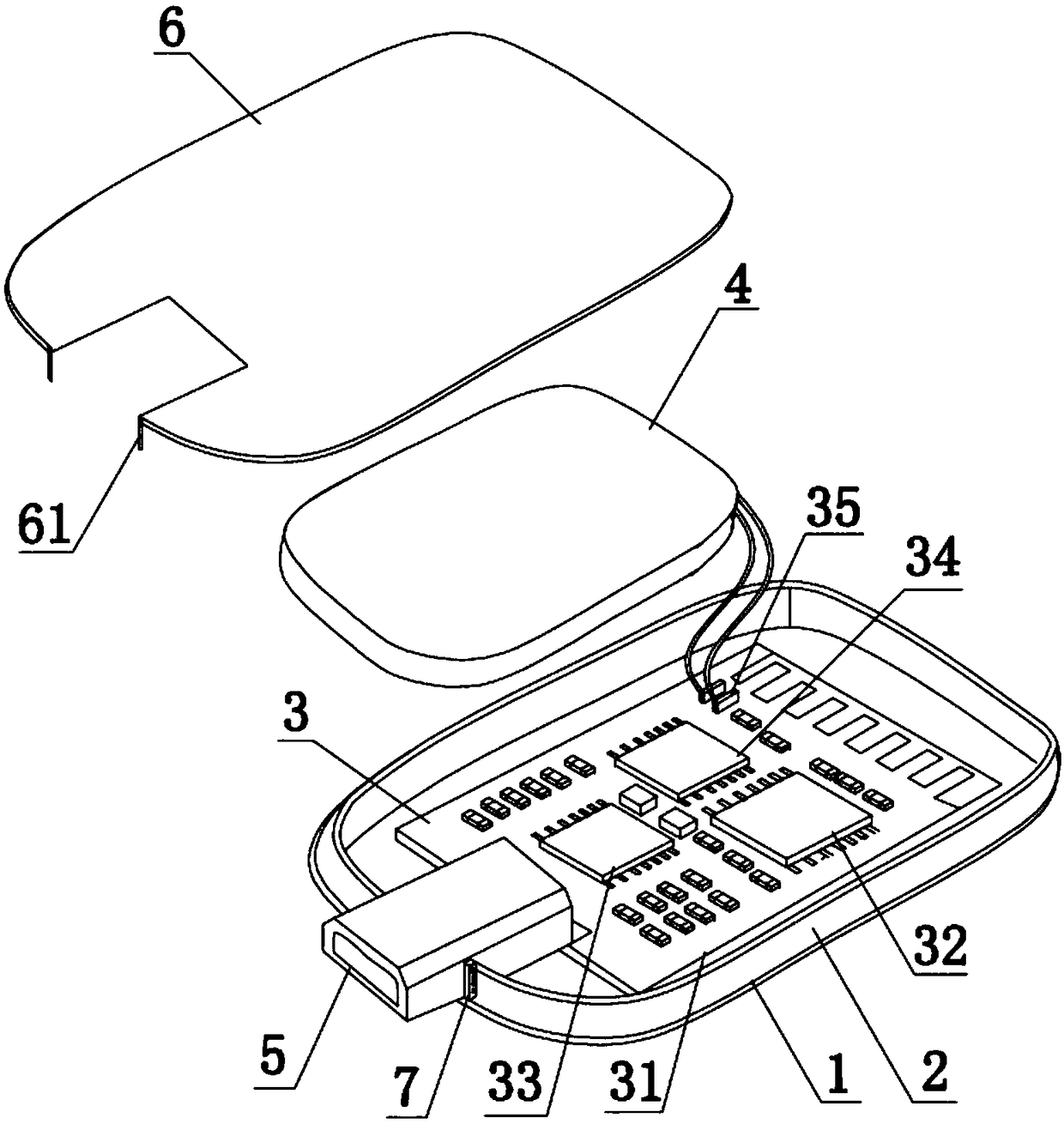 Portable USB electrode patch device and control method thereof