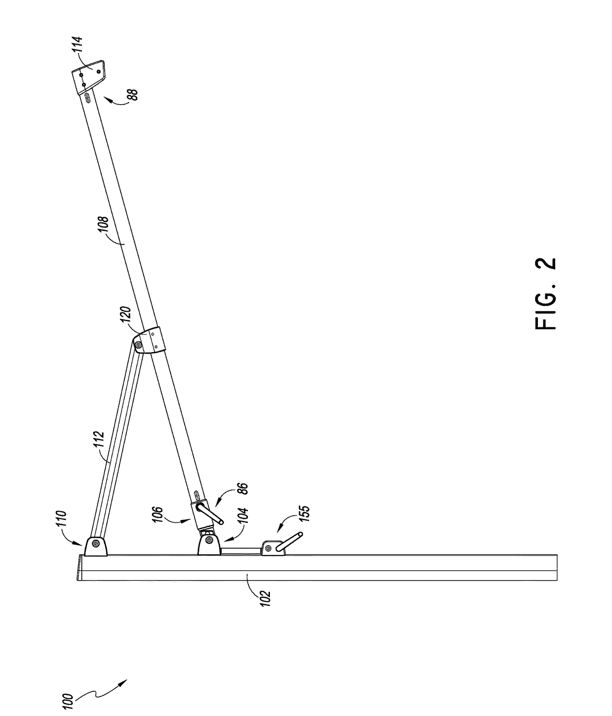 Cantilever umbrella with integrated control mechanisms